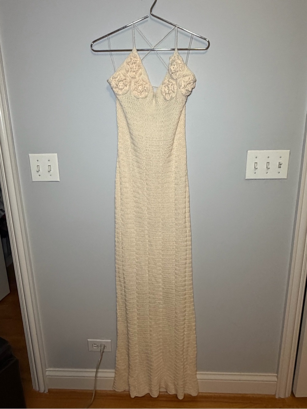 Peppermayo Cream Zara Rose Crochet Maxi Dress - Size M/L